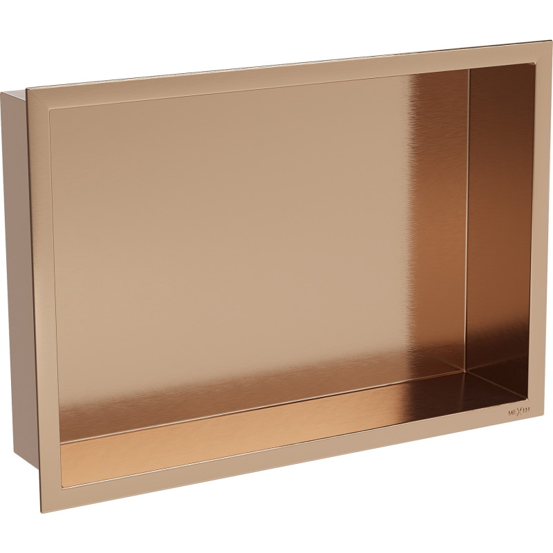 Mexen X-Wall-R półka wnękowa z kołnierzem 45 x 30 cm, miedź szczotkowana - 19C0453010