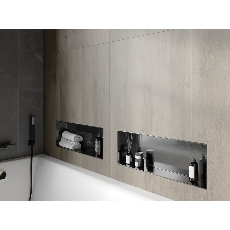 Mexen X-Wall-NR półka wnękowa bez kołnierza 60 x 20 cm, gun gray szczotkowany - 19E1602010