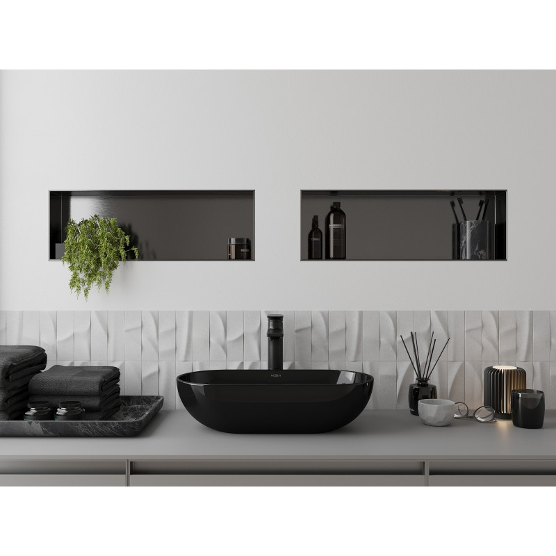 Mexen X-Wall-NR półka wnękowa bez kołnierza 60 x 20 cm, gun gray szczotkowany - 19E1602010