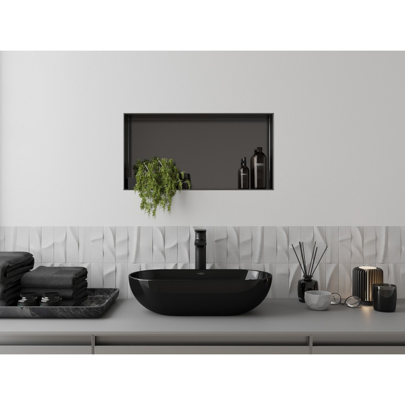 Mexen X-Wall-NR półka wnękowa bez kołnierza 60 x 30 cm, gun gray szczotkowany - 19E1603010