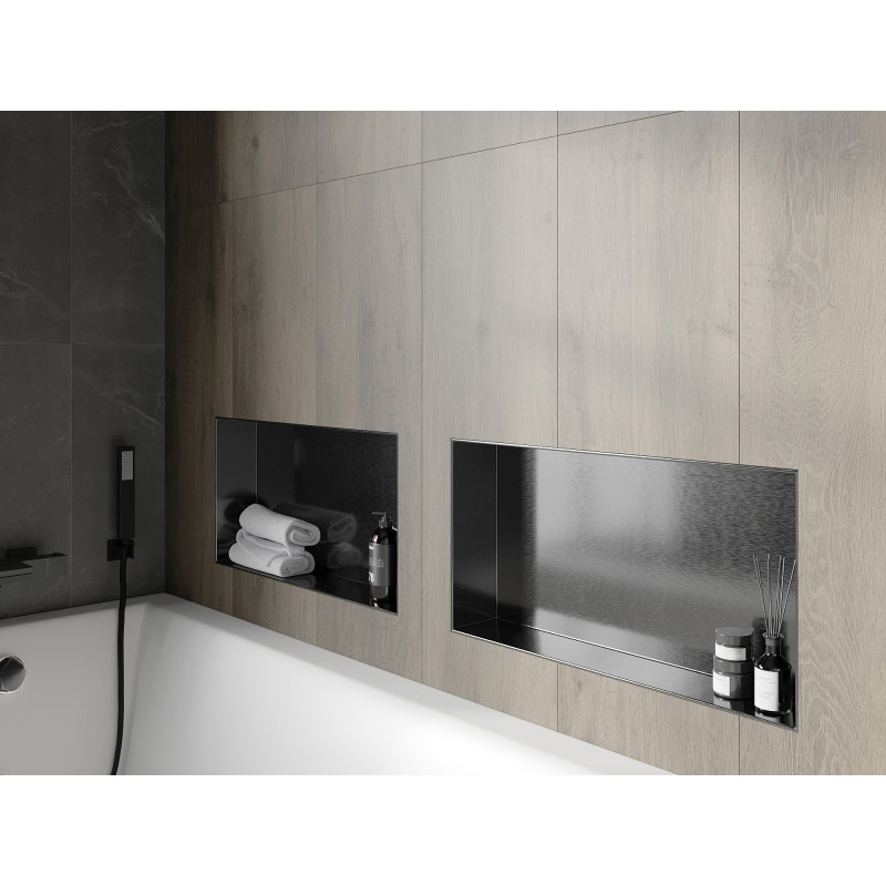 Mexen X-Wall-NR półka wnękowa bez kołnierza 60 x 30 cm, gun gray szczotkowany - 19E1603010