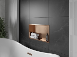 Mexen X-Wall-R półka wnękowa z kołnierzem 60 x 30 cm, miedź szczotkowana - 19C0603010