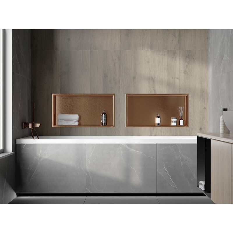 Mexen X-Wall-R półka wnękowa z kołnierzem 60 x 30 cm, miedź szczotkowana - 19C0603010