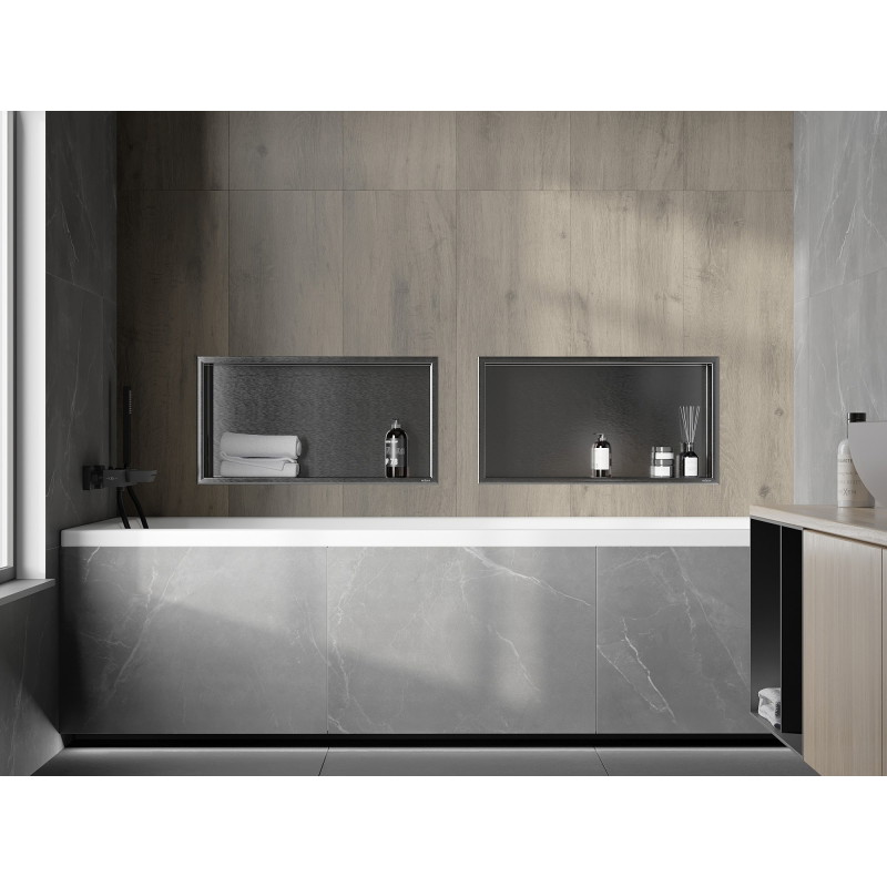 Mexen X-Wall-R półka wnękowa z kołnierzem 60 x 30 cm, gun gray szczotkowany - 19E0603010