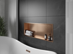 Mexen X-Wall-R półka wnękowa z kołnierzem 90 x 30 cm, miedź szczotkowana - 19C0903010