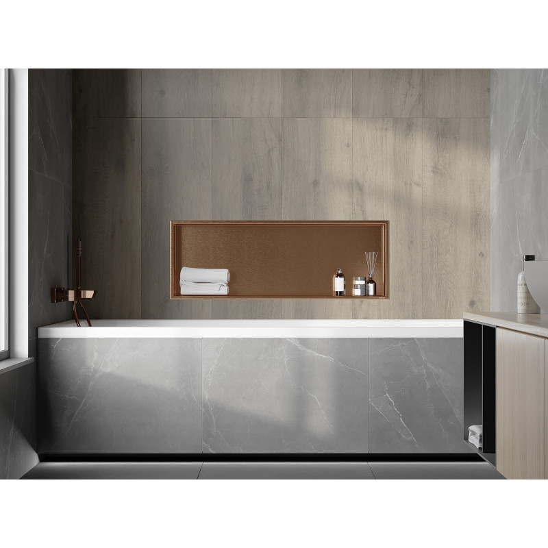 Mexen X-Wall-R półka wnękowa z kołnierzem 90 x 30 cm, miedź szczotkowana - 19C0903010