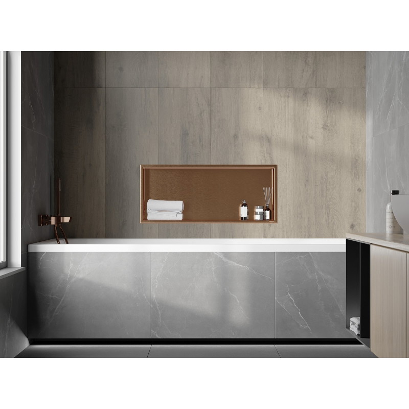 Mexen X-Wall-R półka wnękowa z kołnierzem 75 x 30 cm, miedź szczotkowana - 19C0753010