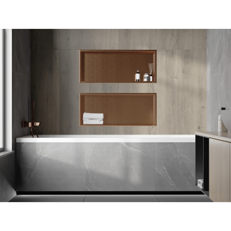Mexen X-Wall-R półka wnękowa z kołnierzem 75 x 30 cm, miedź szczotkowana - 19C0753010