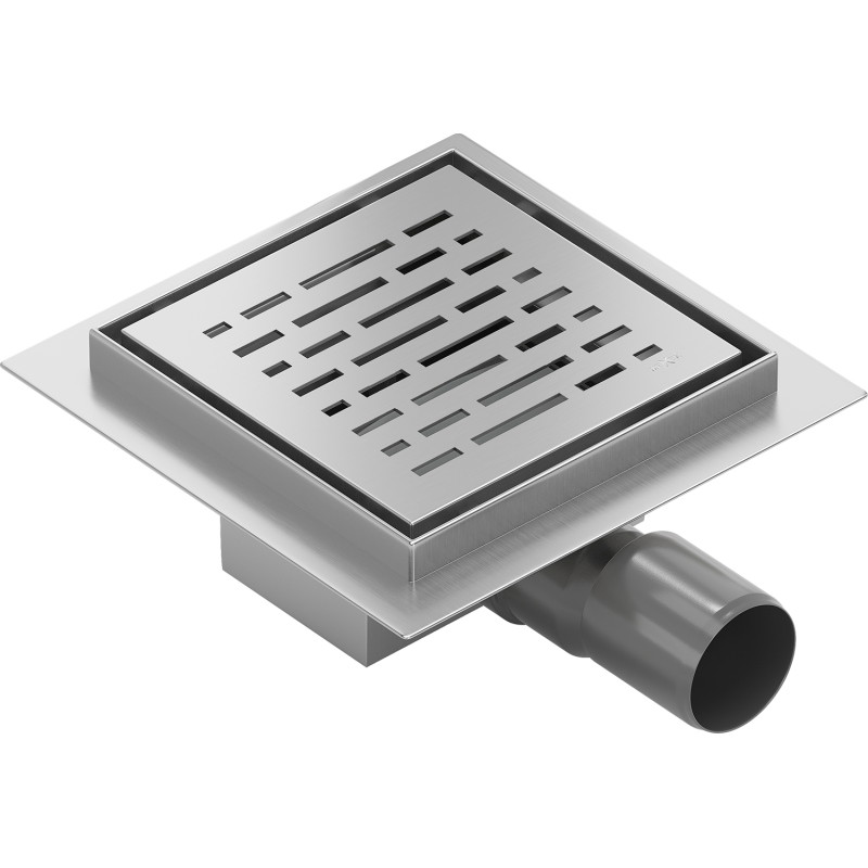 Mexen Flat-Q M01 wpust podłogowy kwadratowy 12 x 12 cm, inox - 1010312