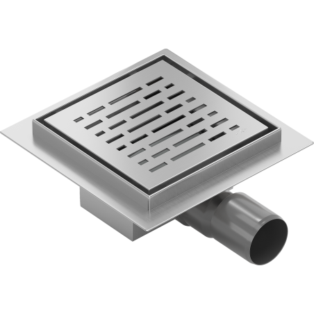 Mexen Flat-Q M01 wpust podłogowy kwadratowy 12 x 12 cm, inox - 1010312