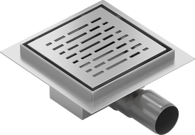 Mexen Flat-Q M01 wpust podłogowy kwadratowy 15 x 15 cm, inox - 1010315
