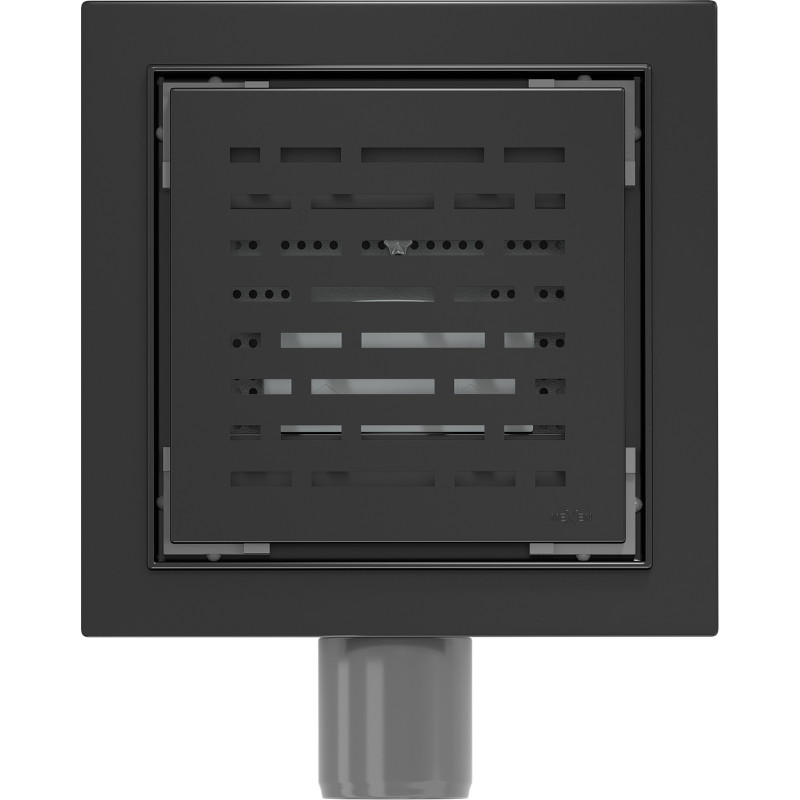 Mexen Flat-Q M01 wpust podłogowy kwadratowy 15 x 15 cm, czarny - 1710315