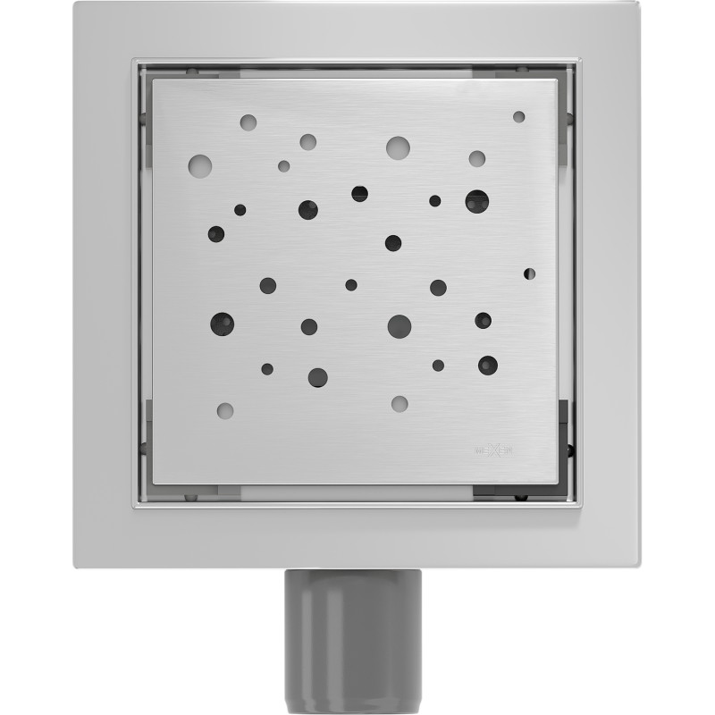 Mexen Flat-Q M12 wpust podłogowy kwadratowy 12 x 12 cm, inox - 1010412