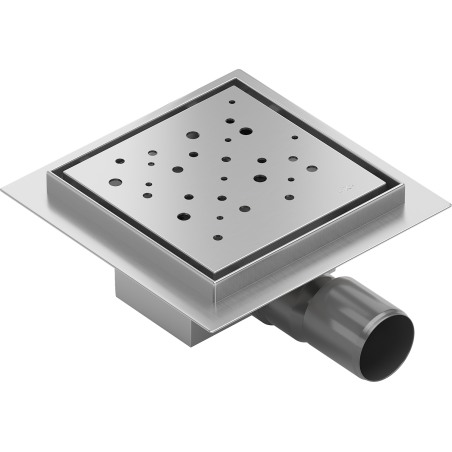 Mexen Flat-Q M12 wpust podłogowy kwadratowy 12 x 12 cm, inox - 1010412