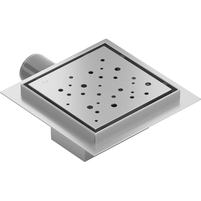 Mexen Flat-Q M12 wpust podłogowy kwadratowy 15 x 15 cm, inox - 1010415