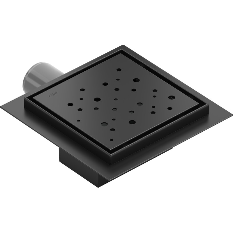 Mexen Flat-Q M12 wpust podłogowy kwadratowy 12 x 12 cm, czarny - 1710412