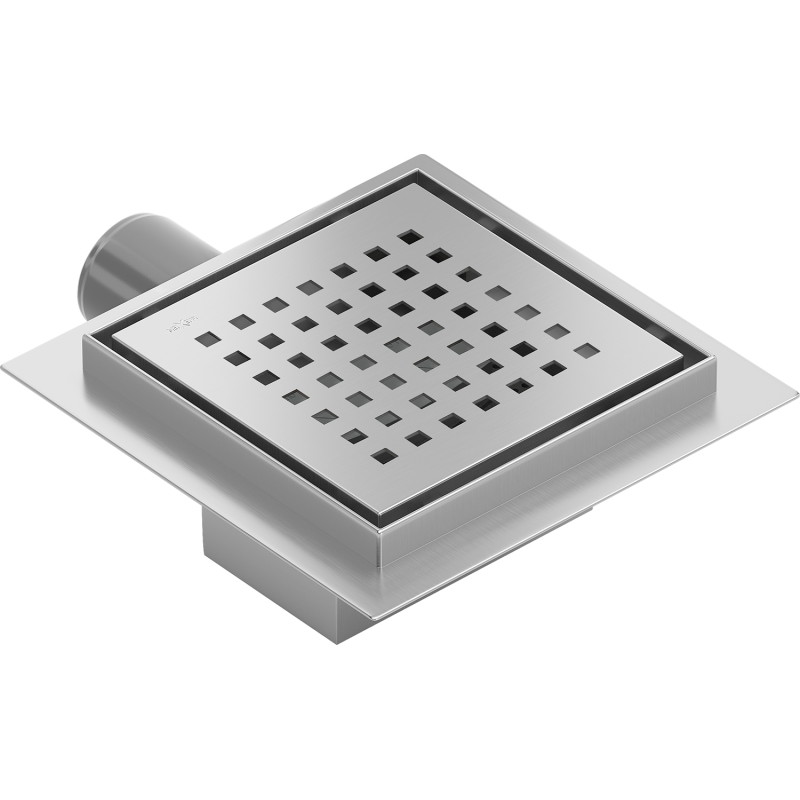 Mexen Flat-Q M08 wpust podłogowy kwadratowy 12 x 12 cm, inox - 1010512