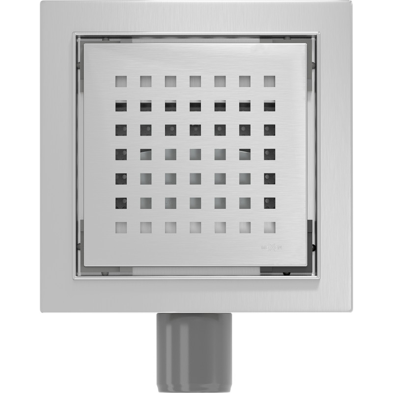 Mexen Flat-Q M08 wpust podłogowy kwadratowy 15 x 15 cm, inox - 1010515