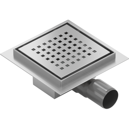 Mexen Flat-Q M08 wpust podłogowy kwadratowy 15 x 15 cm, inox - 1010515