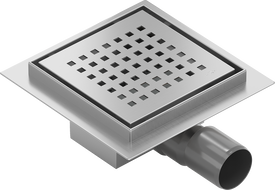 Mexen Flat-Q M08 wpust podłogowy kwadratowy 15 x 15 cm, inox - 1010515
