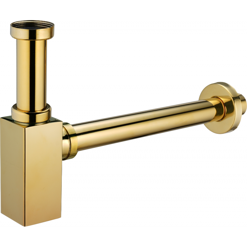 Mexen półsyfon umywalkowy kwadratowy, złoty - 79960-50