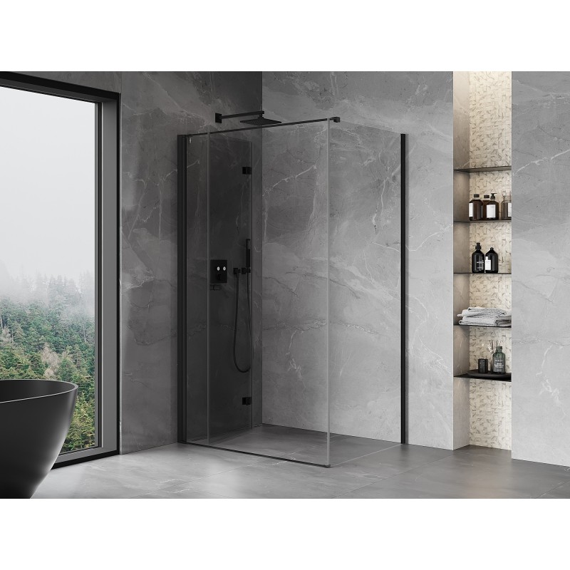 Mexen Mist-F kabina prysznicowa składana lewa 90 x 85 cm, transparent, czarna - 8A6T-090-085-70-00-L