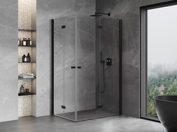 Mexen Mist-F Duo kabina prysznicowa składana prawa 100 x 120 cm, transparent, czarna -  8A6-100L-120P-70-00