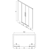 Mexen Rox Duo drzwi prysznicowe rozsuwane 150 cm, transparent, czarne - 8C2-150-002-70-00