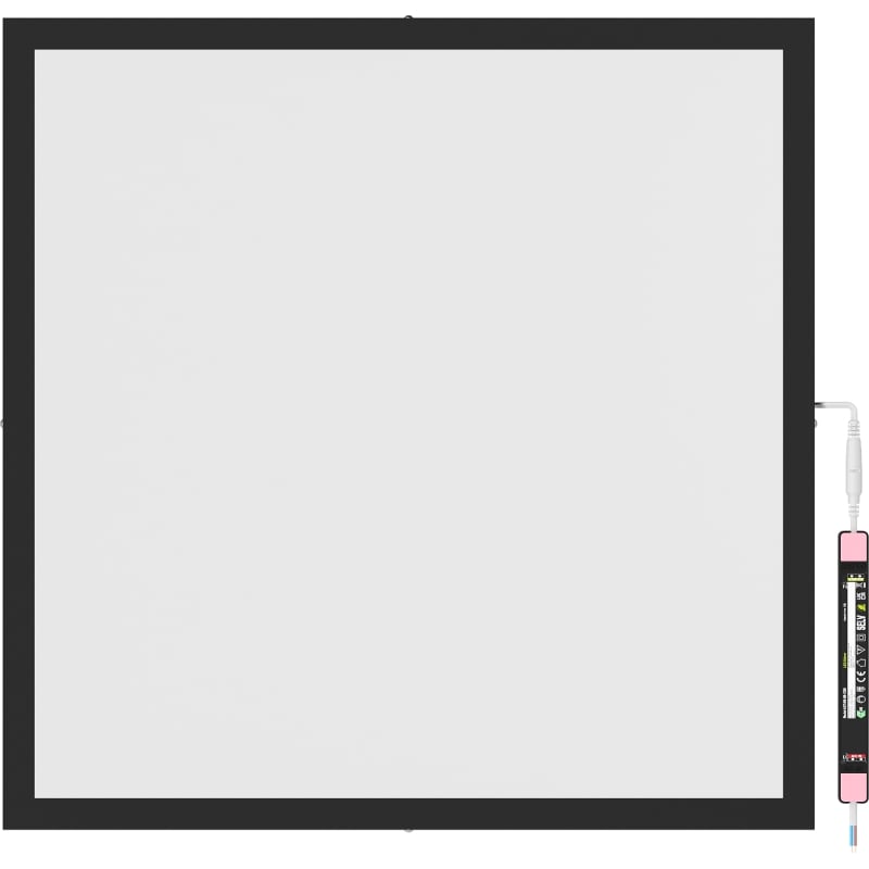 Mexen Brill-S panel sufitowy LED natynkowy 60 x 60 cm, 48W, Neutralna - 4000K, 4800 lm, czarny - L206-060-060-4840-70