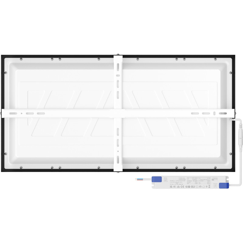 Mexen Brill-S panel sufitowy LED natynkowy 60 x 30 cm, 24W, Neutralna - 4000K, 2640 lm, czarny - L207-060-030-2440-70