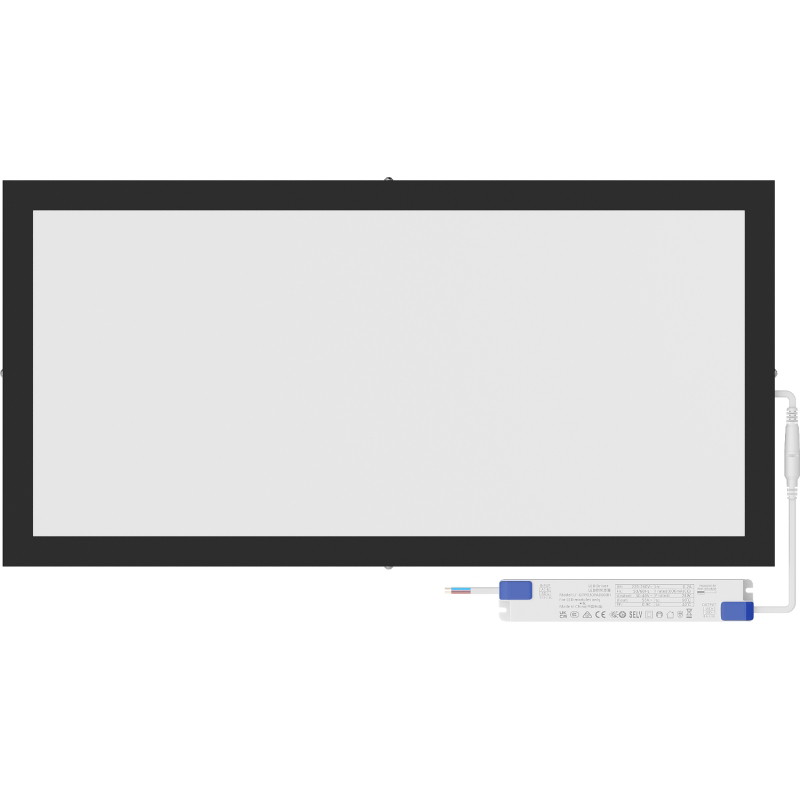 Mexen Brill-S panel sufitowy LED natynkowy 60 x 30 cm, 24W, Neutralna - 4000K, 2640 lm, czarny - L207-060-030-2440-70