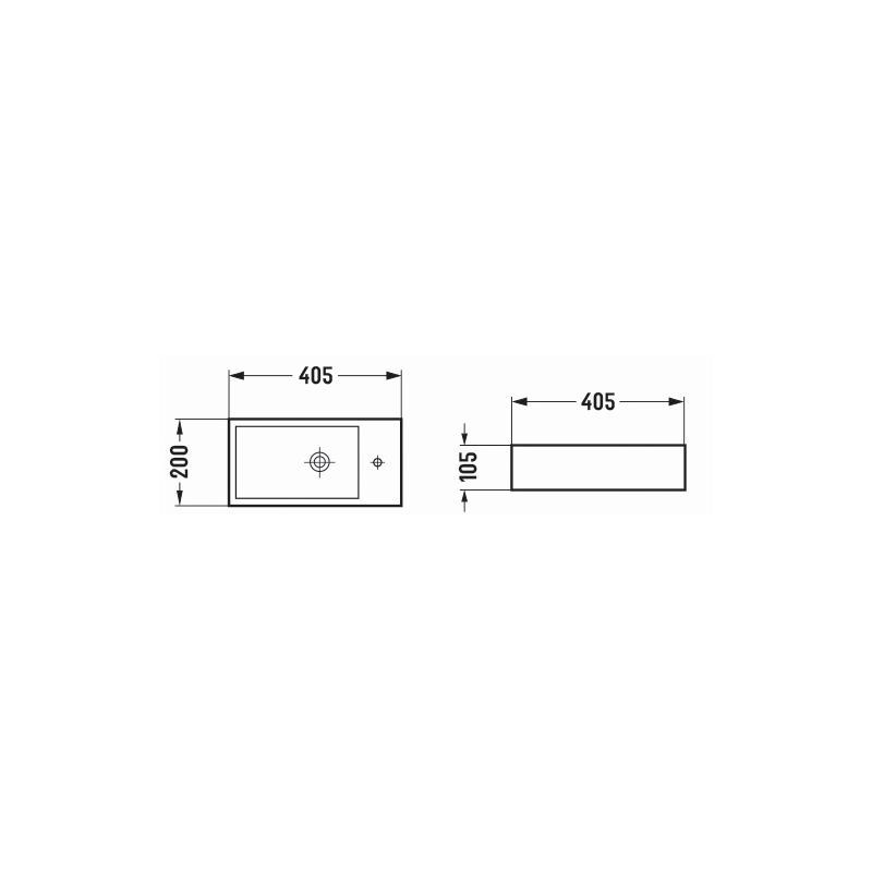 Mexen Inez umywalka nablatowa lewa 40 x 20 cm, czarna mat - 21484085L