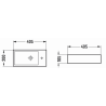 Mexen Inez umywalka nablatowa lewa 40 x 20 cm, czarna mat - 21484085L