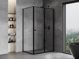Mexen Mist-F kabina prysznicowa składana prawa 80 x 70 cm, czarna ramka, czarna - 8A6T-080-070-70-70-P