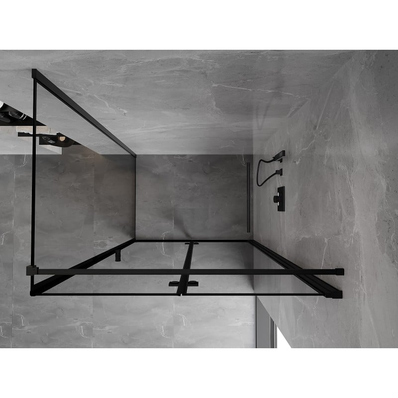Mexen Mist-F kabina prysznicowa składana prawa 70 x 90 cm, czarna ramka, czarna - 8A6T-070-090-70-70-P