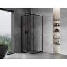 Mexen Mist-F kabina prysznicowa składana lewa 95 x 95 cm, czarna ramka, czarna - 8A6T-095-095-70-70-L
