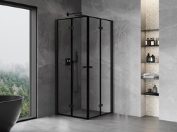 Mexen Mist-F Duo kabina prysznicowa składana 95 x 95 cm, czarna ramka, czarna - 8A6-095L-095P-70-70