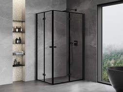 Mexen Mist-F Duo kabina prysznicowa składana prawa 70 x 90 cm, czarna ramka, czarna -  8A6-070L-090P-70-70