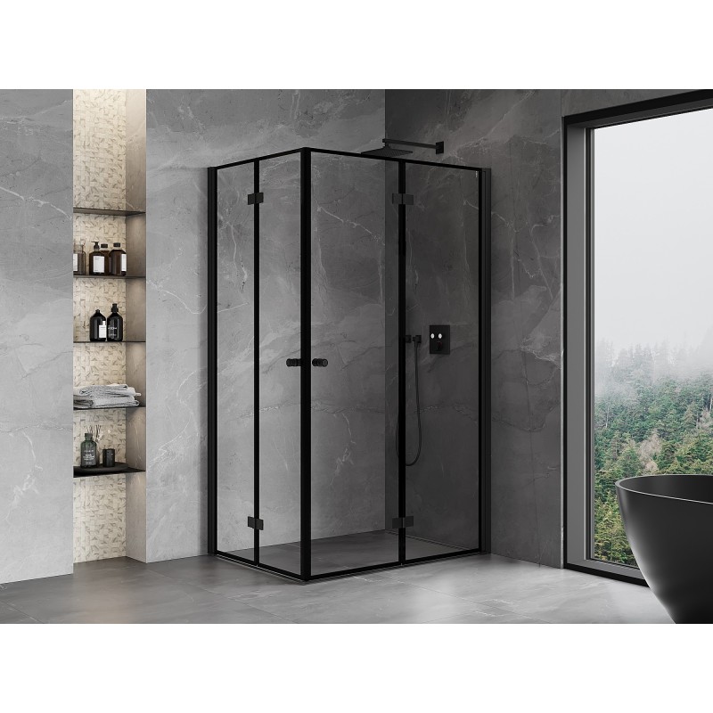 Mexen Mist-F Duo kabina prysznicowa składana prawa 70 x 110 cm, czarna ramka, czarna -  8A6-070L-110P-70-70