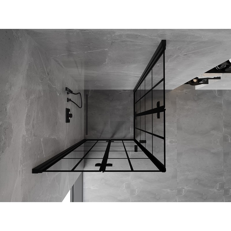 Mexen Mist-F Duo kabina prysznicowa składana 120 x 120 cm, czarna kratka, czarna - 8A6-120L-120P-70-77