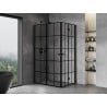 Mexen Mist-F Duo kabina prysznicowa składana lewa 90 x 80 cm, czarna kratka, czarna -  8A6-090L-080P-70-77