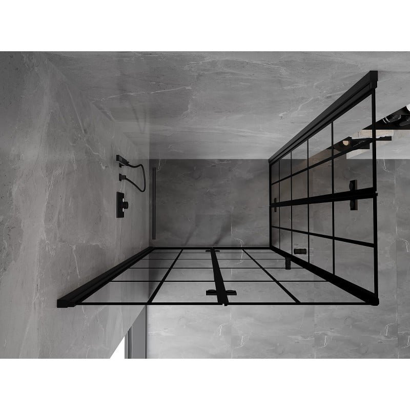 Mexen Mist-F Duo kabina prysznicowa składana lewa 120 x 85 cm, czarna kratka, czarna -  8A6-120L-085P-70-77