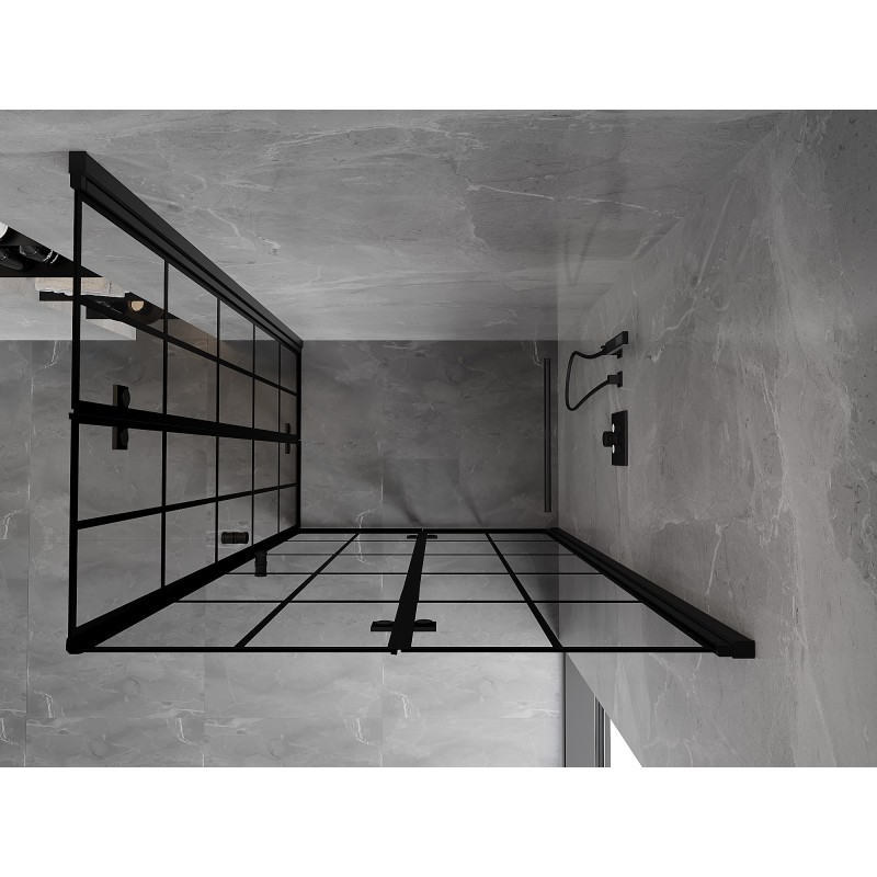 Mexen Mist-F Duo kabina prysznicowa składana prawa 70 x 80 cm, czarna kratka, czarna -  8A6-070L-080P-70-77