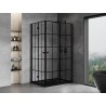 Mexen Mist-F Duo kabina prysznicowa składana prawa 85 x 110 cm, czarna kratka, czarna -  8A6-085L-110P-70-77