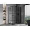 Mexen Mist-F Duo kabina prysznicowa składana prawa 70 x 120 cm, czarna kratka, czarna -  8A6-070L-120P-70-77