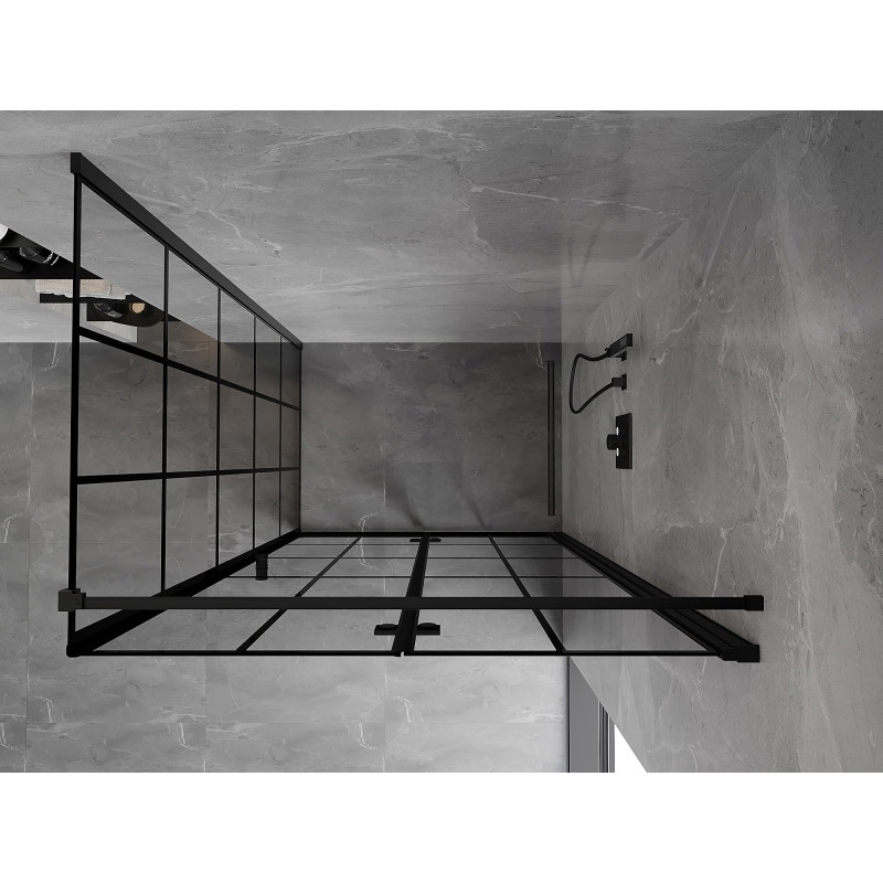 Mexen Mist-F kabina prysznicowa składana prawa 90 x 70 cm, czarna kratka, czarna - 8A6T-090-070-70-77-P