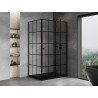Mexen Mist-F kabina prysznicowa składana prawa 110 x 75 cm, czarna kratka, czarna - 8A6T-110-075-70-77-P