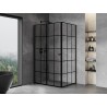 Mexen Mist-F kabina prysznicowa składana lewa 85 x 80 cm, czarna kratka, czarna - 8A6T-085-080-70-77-L