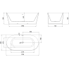 Mexen Oval Slim wanna wolnostojąca przyścienna 170 x 80 cm, biała, przelew gun metal - 52661708000-95