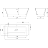 Mexen Velo Slim wanna wolnostojąca 170 x 75 cm, biała, przelew złoty szczotkowany - 52811707500-55